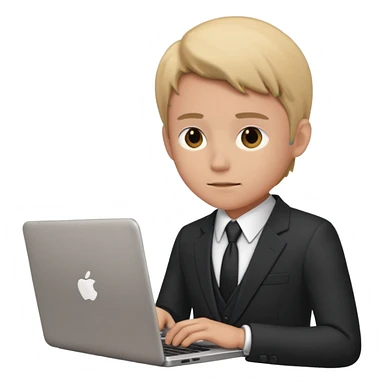 working laptop person suit sticker