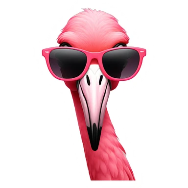 flamingo wearing shades sticker