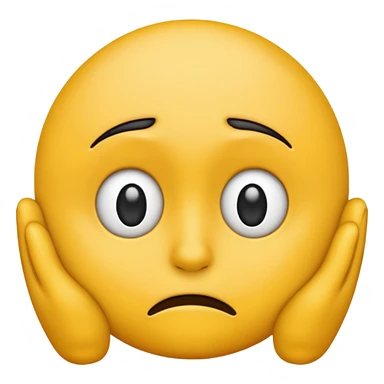 Sad, confused, emoji face not human, black eyes sticker