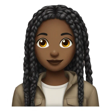 Black girl with box braids  sticker