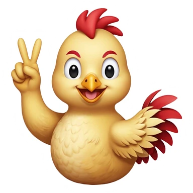 Chicken and spike doing peace  sign ￼ sticker