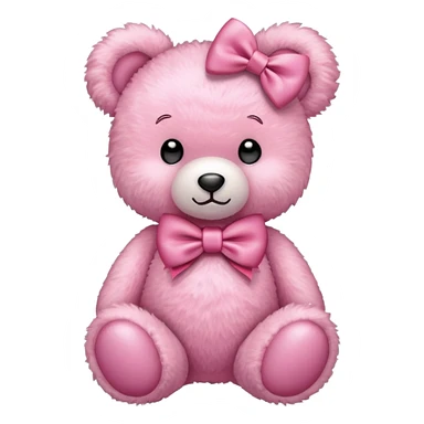 pink bear with a bow sticker