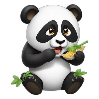 panda eating suhsi sticker