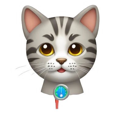 cat with thermometer  sticker