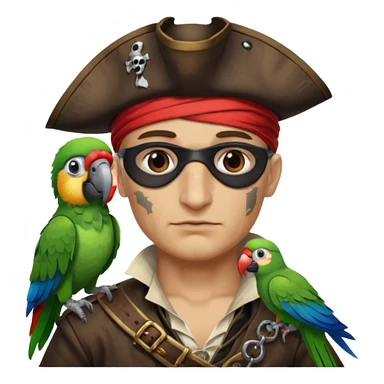 pirate and parrot sticker