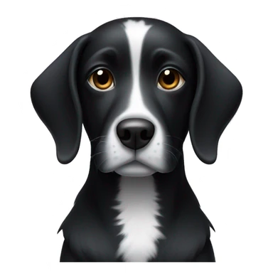 Black dog with white stripe on head  sticker