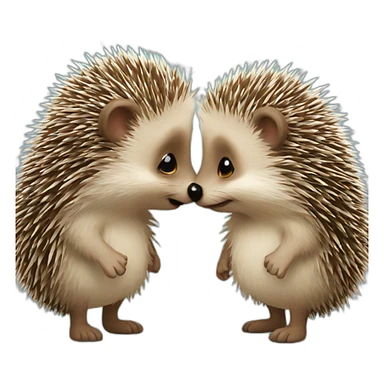 hedgehog giving kiss sticker