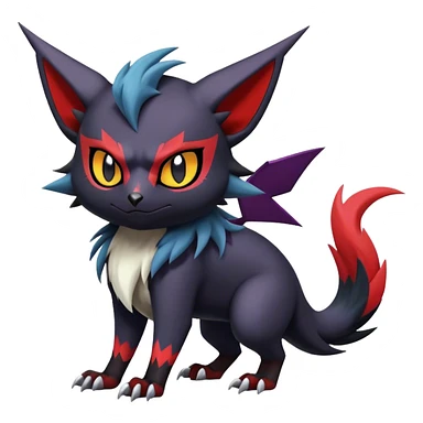Edgy Cute Cool Kawaii Litten-Noivern-Zoroark-Noibat-Absol-Pokémon Full Body  sticker
