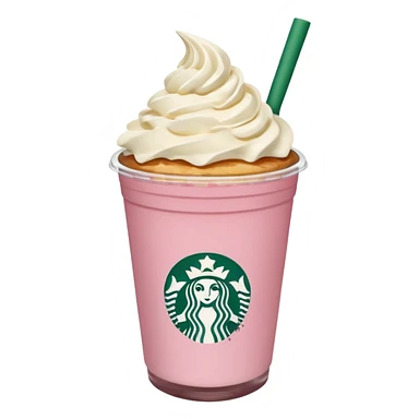 
Una bebida rosa de Starbucks  con nata sticker