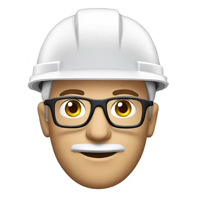 Caucasian engineer with helmet, glases, earplugs safety sticker