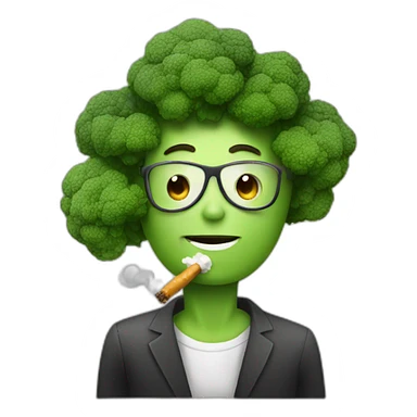 Person Smoking, love heart broccoli  sticker