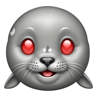 a seal with hearts in his eyes sticker