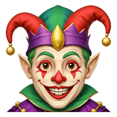 crazy colorful human jolly joker, medieval, vintage, court jester, mac os icon sticker