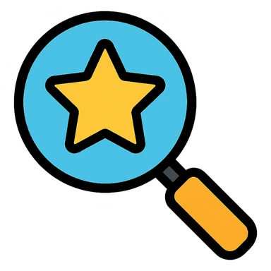 search icon with a star sticker