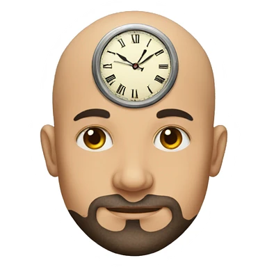 Bald man wearing tattoos of Latin clocks sticker