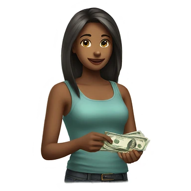 girl paying money sticker
