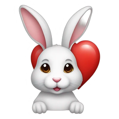 Rabbit with heart sticker