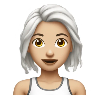 fitness girl, white skin sticker