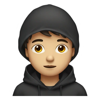 Sad boy with black hoodie sticker