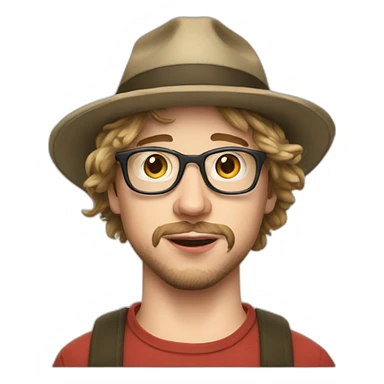 sam hyde wearing a barretina hat sticker