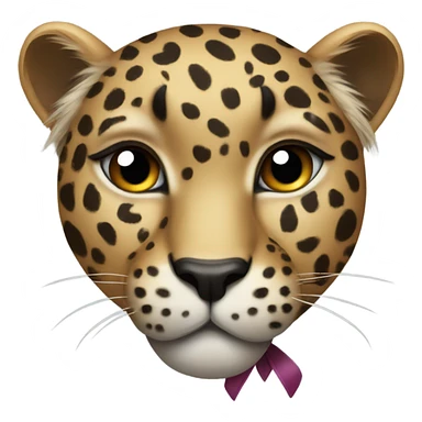 Leopard with a bow  sticker