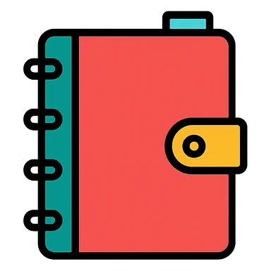 notebook planner, colorful icon style sticker