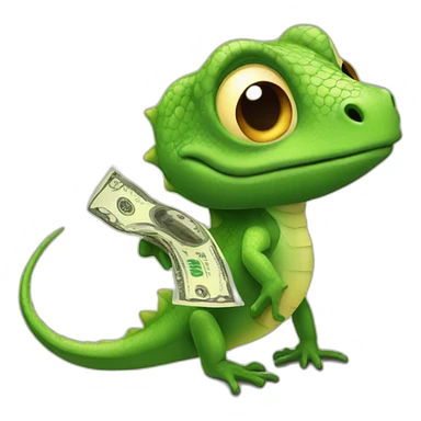 Lizard have money sticker