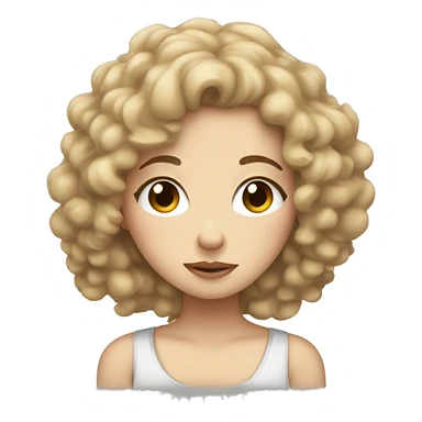 Sleepy white girl with 4a curly hair  sticker