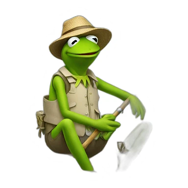 fishing kermit sticker