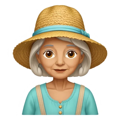 old woman summer clothes sticker