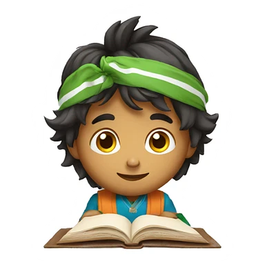 Indian kid studying sticker