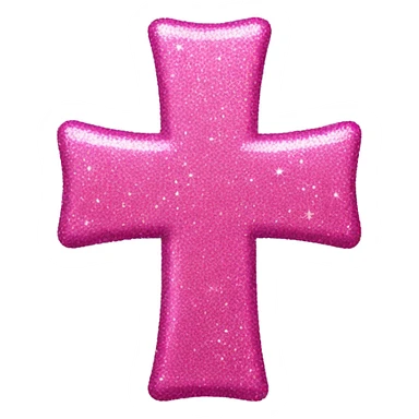 Glitter pink cross  sticker