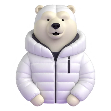 polar bear wearing white puffer jacket sticker