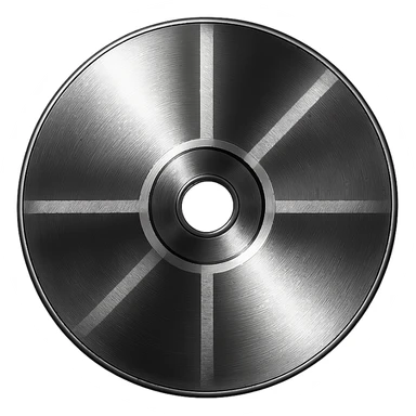 A minimalist CD disc with geometric pattern, glowing effect, violet color sticker