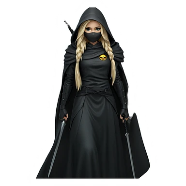 blonde warrior in hooded cape sticker