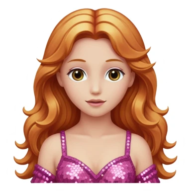 Venus, God of Sky from Gods and Goddesses with long reddish blonde hair, pink sequin outfit sticker