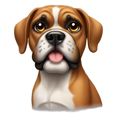 Boxer dog with bow sticker