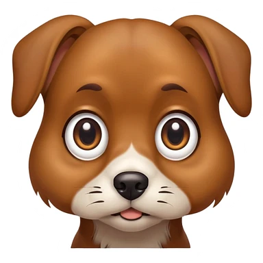 Dog with big eyes, head tilted down  sticker