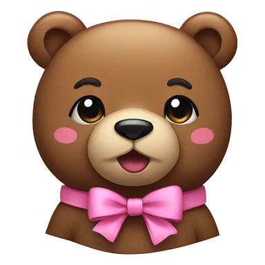 Bear with pink bow sticker