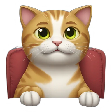 cat watching film sticker