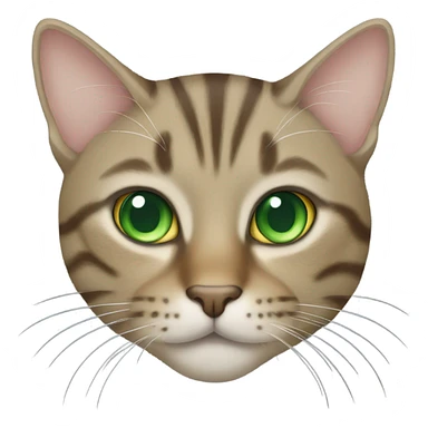 Tabby cat with green eyes sticker