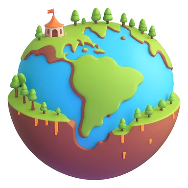 A fantasy planet, mysterious and dark, with glowing elements sticker