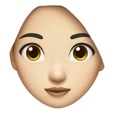 Asiatique girl with Black hair face sticker