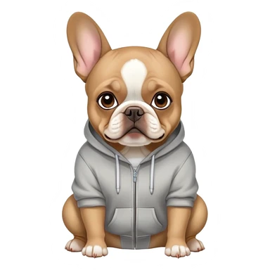Frenchie wearing hoodie sticker