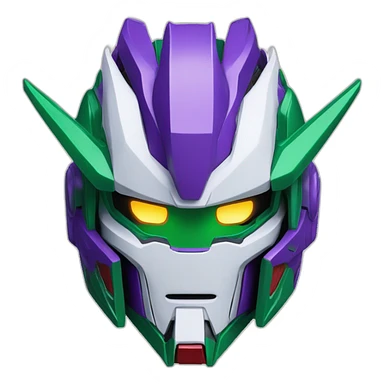 purple and green gundam barbatos face sticker