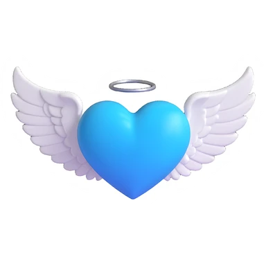 Blue sky blue heart with an angel wing sticker