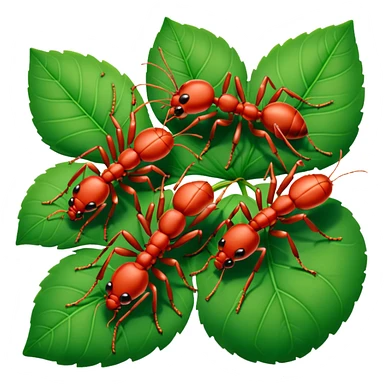 red ants on leaf sticker