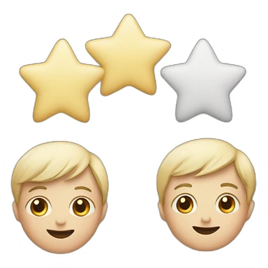 3 stars of differing size sticker