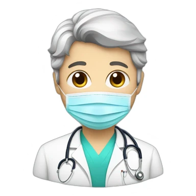 Doctor with face mask sticker