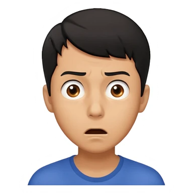 I want the the guy emoji but have him with a scared face looking up sticker